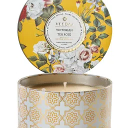 Veedaa Victorian Tea Rose 3 Wick Tin Scented Candle-picture-20