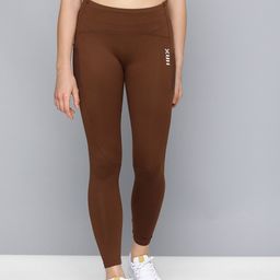 hrx by hrithik roshan Solid Women Brown Tights-picture-4