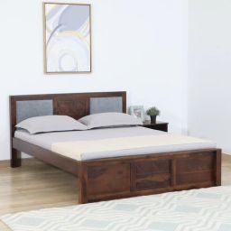 woodsworth from pepperfry Princeton Sheesham Wood Queen Size Bed In Provincial Teak Finish-picture-4