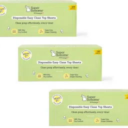 Disposable Easy Clean Top Sheets |Diaper Liners |Hypoallergenic |Pack of 100 * 3-34