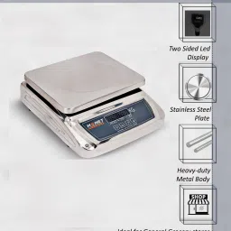 monet 30KG 2 Days Battery Backup; Green Display Weighing Scale image 3