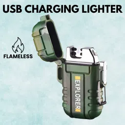 Explorer USB Cigaratte Lighter, Windproof Flameless ARC Rechargeable LighterJ342 Pocket Lighter-image-97