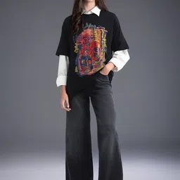 Flying Machine Women Wide Leg High-Rise Light Fade Stretchable Jeans-image-23