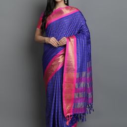 VILLAGIUS Woven Design Zari Pure Silk Saree-image-96
