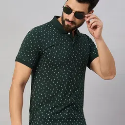 XYRIS Men Conversational Printed Polo Collar T-shirt-image-73