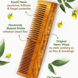 Nat Habit Set of 1 Dual Tooth Kacchi Neem Comb & 2 Ready-To-Apply Henna Paste 220 g each image 4