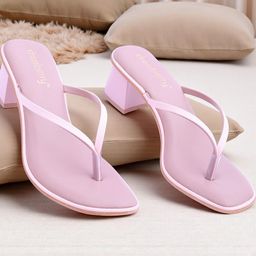 dressberry SUKUN Women Pink solid Synthetic Leather Block Sandals-picture-33