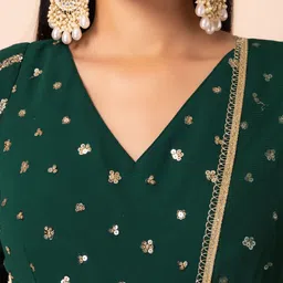 DIVASTRI Embellished Sequinned Semi-Stitched Lehenga & Unstitched Blouse With Dupatta image 2