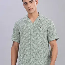 Tommy Hilfiger Men Regular Fit Cuban Collar Floral Printed Casual Shirt-image-39