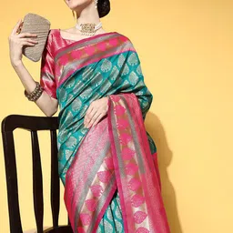 Anouk Rustic Bagh Zari Silk Blend Dharmavaram Saree-38