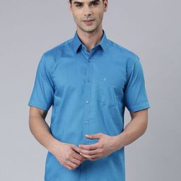 ALAYA Men Slim Fit Solid Spread Collar Cotton Casual Shirt-image-59