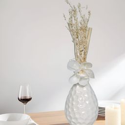 Myntra Elegant Homes White Ceramic Textured FlowerVases-image-47