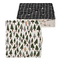 Myntra Elegant Homes Black & Green 2 Pieces Printed Cotton Chair Pads-18