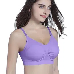 DClub Purple Non-Wired Nylon Maternity Bra-picture-24