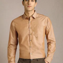 Louis Philippe Men Solid Spread Collar Pure Cotton Formal Shirt-picture-8