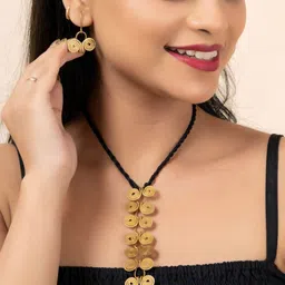 Look and Adorn Brass-Plated Round Spiral Shaped Jewellery Set-image-17