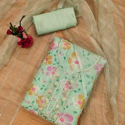 Rangtulika Ethnics Motifs Embellished Organza Unstitched Dress Material-picture-18
