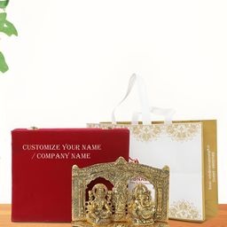 INTERNATIONAL GIFT Gold-Toned Laxmi Ganesh Religious Idol Showpiece-image-86