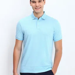 Allen Solly Men Floral Printed Polo Collar Cotton T-shirt-image-97