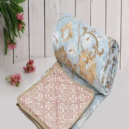 Aura Grey & Brown Floral Microfiber AC Room 150 GSM Single Bed Dohar-image-68