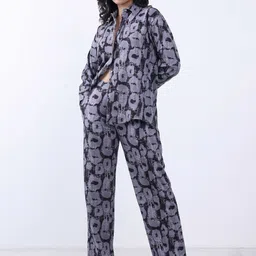 Bonnaty Printed Shirt Collar Shirt With Trousers Co-Ords Set-picture-43