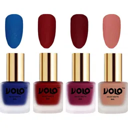 VOLO Set Of 4 Velvet Matte Nail Polish- 8 ml Each- Shade- 19- 22- 25- 38-59