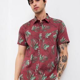 SPYKAR Men Spread Collar Floral Printed Cotton Casual Shirt-picture-21