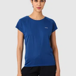 Lovable Sport Women Solid Round Neck T-shirt-image-93