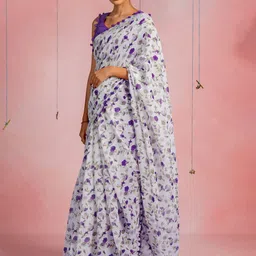 KALINI Floral Printed Saree With Blouse Piece-picture-54