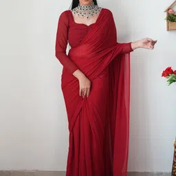 DIVASTRI Poly Georgette Ready to Wear Saree-54