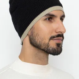 Amoldo Unisex Woollen Self Design Beanie image 5
