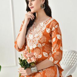 PHYSIL Women Floral Printed Daily Cotton Straight Kurta-image-103