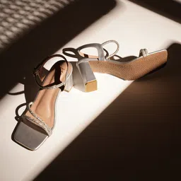 JM Looks Embellished Party Block Sandals with Buckles-25