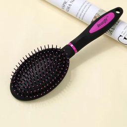Beutifly Round Paddle Cushion Hair Brush- Black-picture-13
