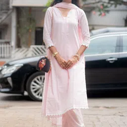 Suta Women Regular Pure Cotton Kurta with Trousers & With Dupatta-picture-20