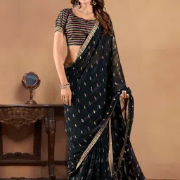 Sangria Printed Daily Ware Georgette Saree With Matching Blouse-picture-10