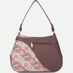 ZOUK Ethnic Motifs Printed Leather Bucket Handheld Bag image 4