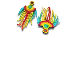 UnfoldSelf Handcrafted Geometric Shaped Artificial Beads Drop Earrings image 3