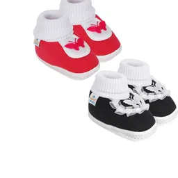 NESKA MODA 3 To 12 Month Cotton Baby Booty 2 Pair Combo Skin Friendly Soft Frill Butterfly Booties-37