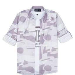 CAVIO Boys Spread Collar Abstract Printed Cotton Casual Shirts & T-Shirt-image-30