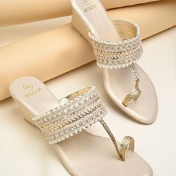 Rocia Women Ethnic Wedge Open Back Sandals-23