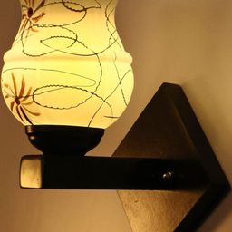1ST TIME Brown & Black Glass Printed Cylinder Shaped Wall Lamp-picture-32