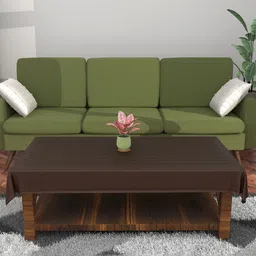 Aura Brown Anti-Skid Cotton 4-Seater Table Cover-29