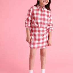 U.S. Polo Assn. Kids Girls Checked Pure Cotton Shirt Style Top-image-18