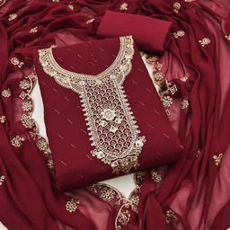 Panzora Embroidered Unstitched Dress Material-image-110
