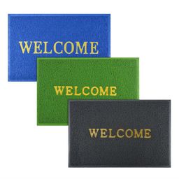 Kuber Industries Set Of 3 Blue & Green Anti-Skid Doormats-80