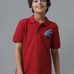UNDER FOURTEEN ONLY Boys Printed Polo Collar Cotton T-shirt-picture-46