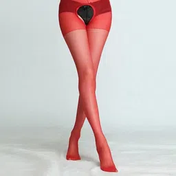 NESKA MODA Red Sheer Stockings-image-14