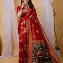 KALINI Ethnic Motifs Woven Design Banarasi Saree-picture-16