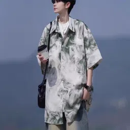 StyleCast Men Standard Oversized Fit Spread Collar Abstract Printed Casual Shirt-image-27